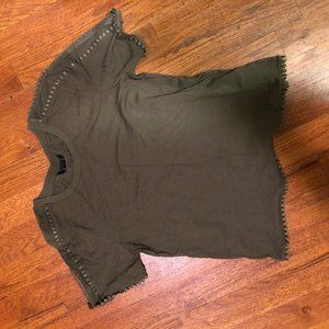 TOPSHOP Women's Size 0 Detailed Cropped Tee